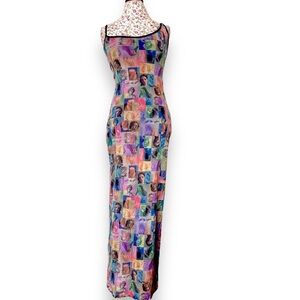 Multi-Color Photo Mosaic Maxi Dress - Women